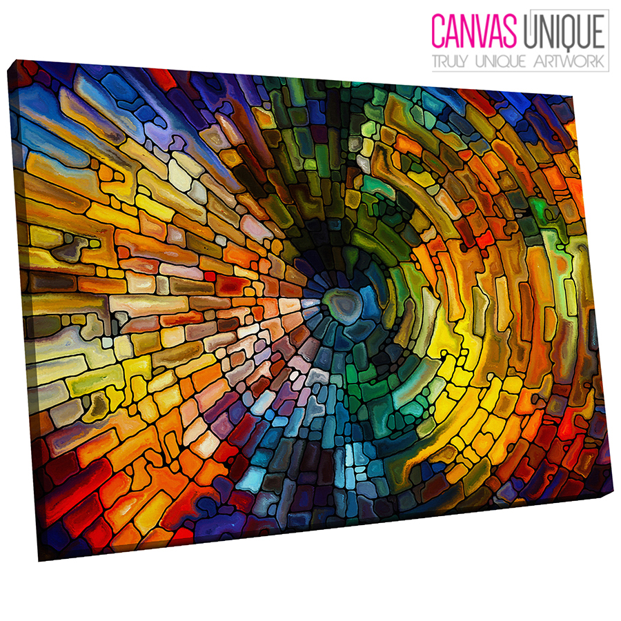 MULTICOLOUR ABSTRACT SWIRL MODERN WALL ART PICTURE CANVAS PRINT READY TO HANG 