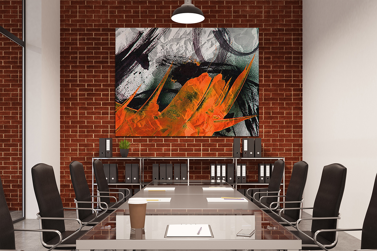 Ab1093 Orange Black White Graffiti Abstract Wall Art Picture Large Canvas Print Ebay