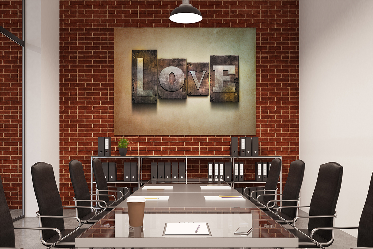 AB1134 Brown Love Modern Retro Abstract Framed Wall Art Large Picture Prints 