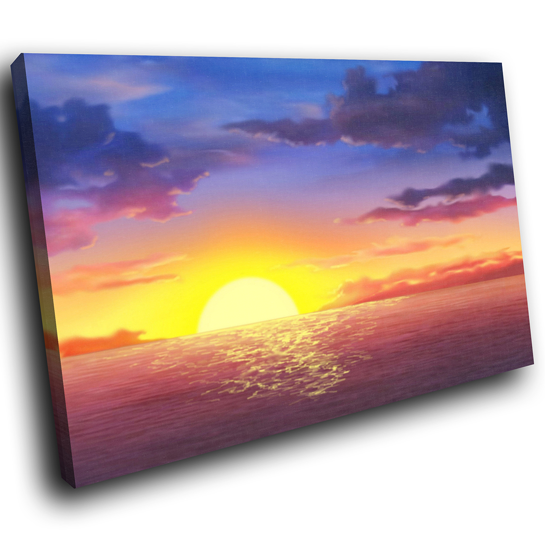 SC336 Pink Purple Ocean Tree Cool Nature Canvas Wall Art Large Picture Prints 