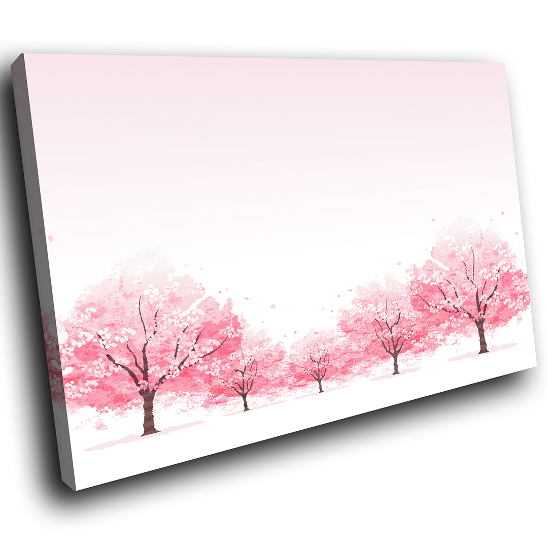 Pink Cherry Blossom Tree Canvas Picture Print Wall Art C594 