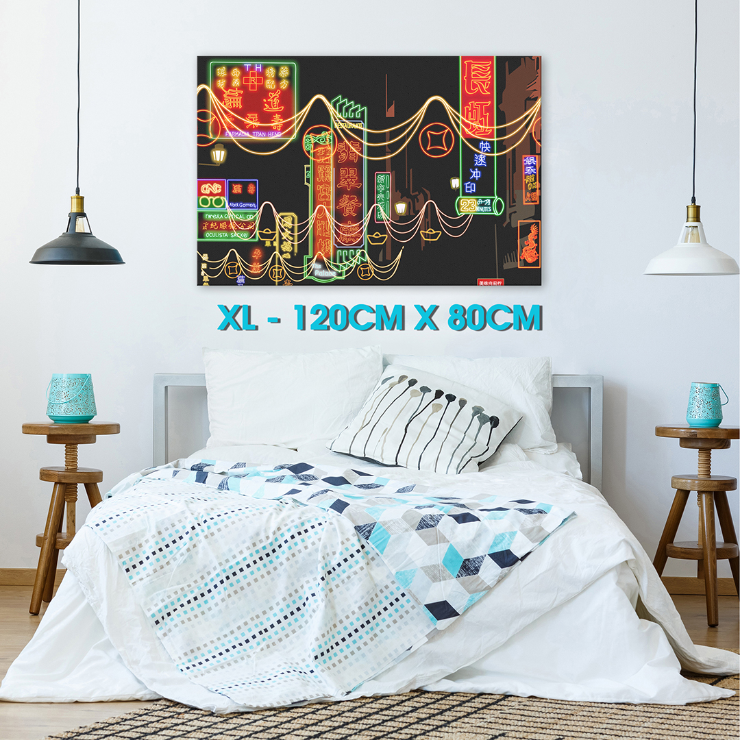 Colourful Chinese Words Cool Scenic Canvas Wall Art Large Picture Prints - Picture 4 of 7