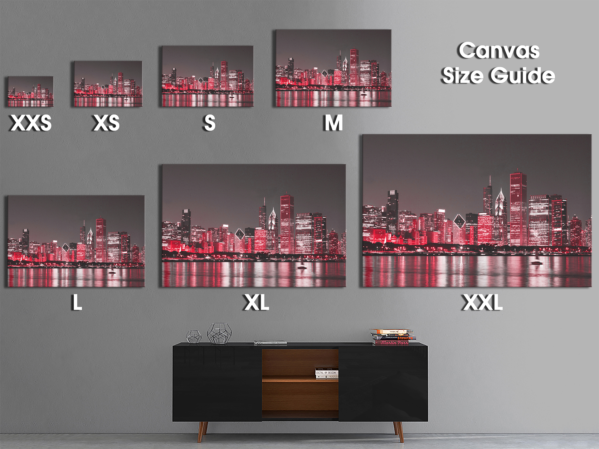 SC343 Red New York City Cool Funky Landscape Canvas Wall Art Large Picture Print 