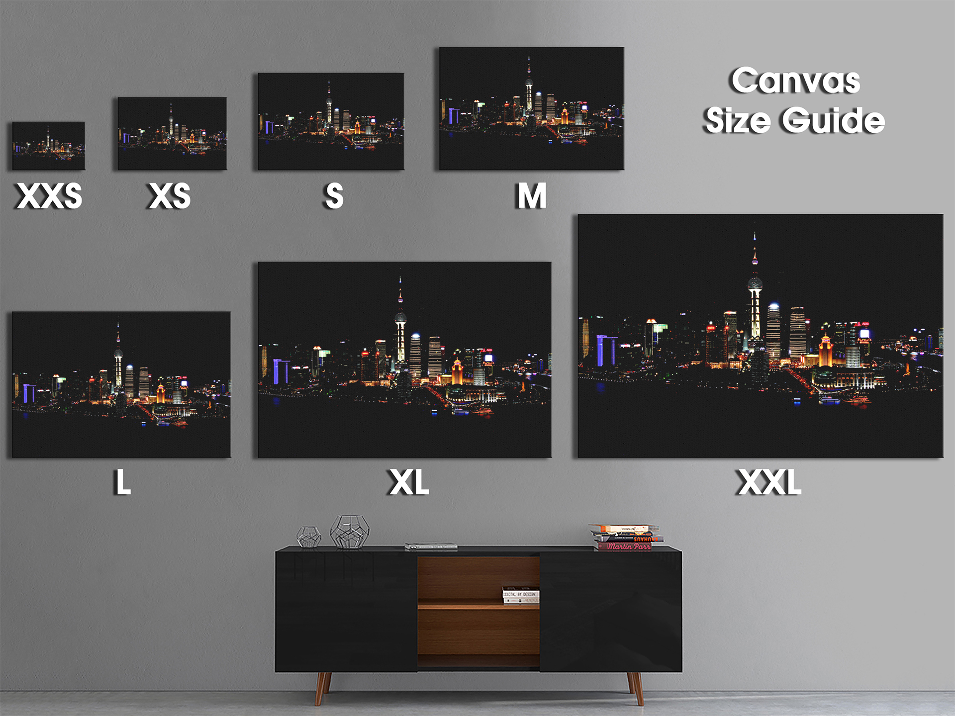 Colourful City Night Skyline Scenic Canvas Wall Art Large Picture Prints - Picture 2 of 7