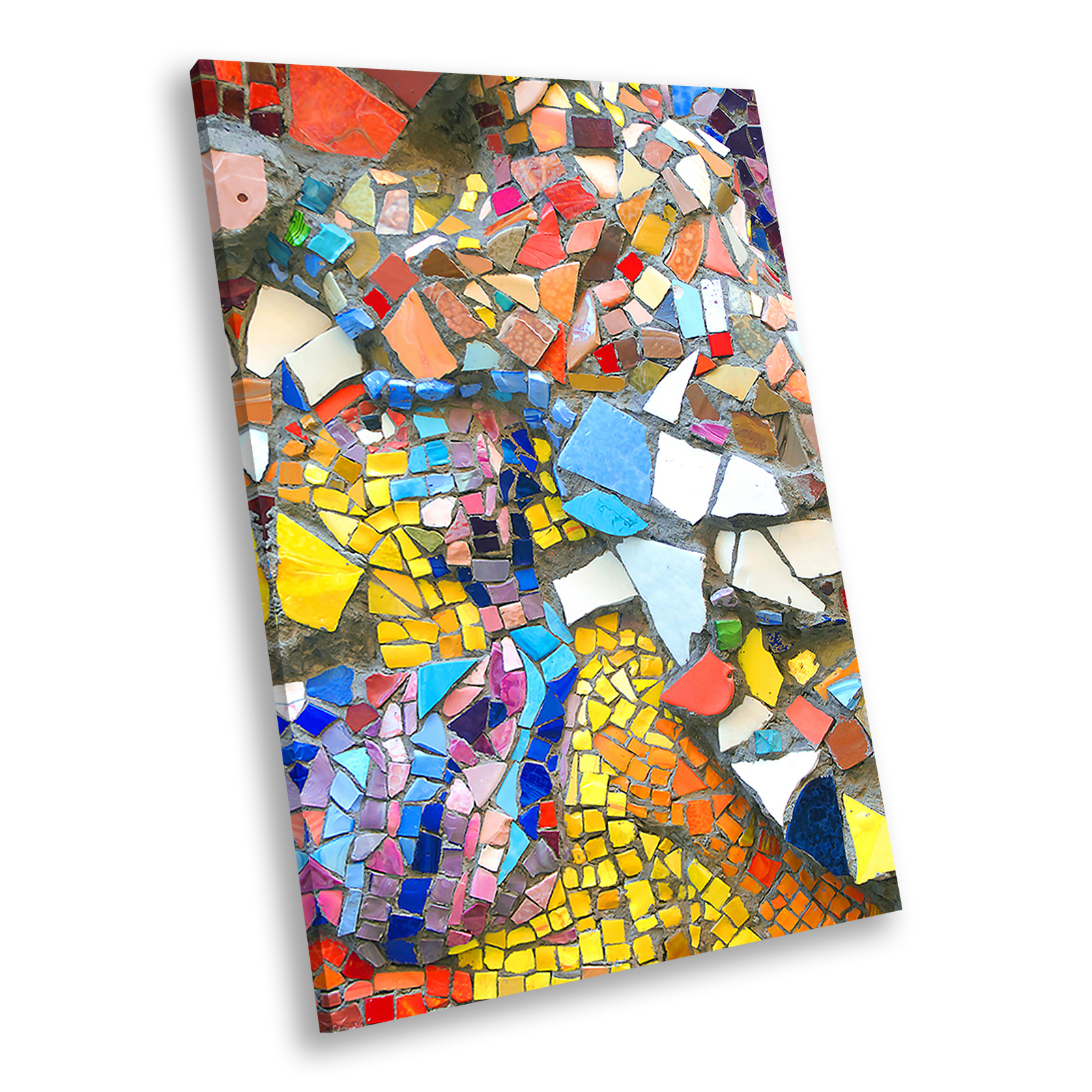 Yellow Blue Orange Portrait Abstract Canvas Wall Art Large Picture Prints