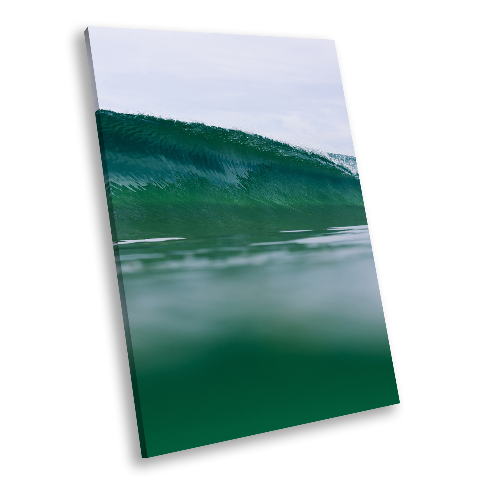 Blue Green White Wave Nature Portrait Scenic Canvas Wall Art Large Picture Print