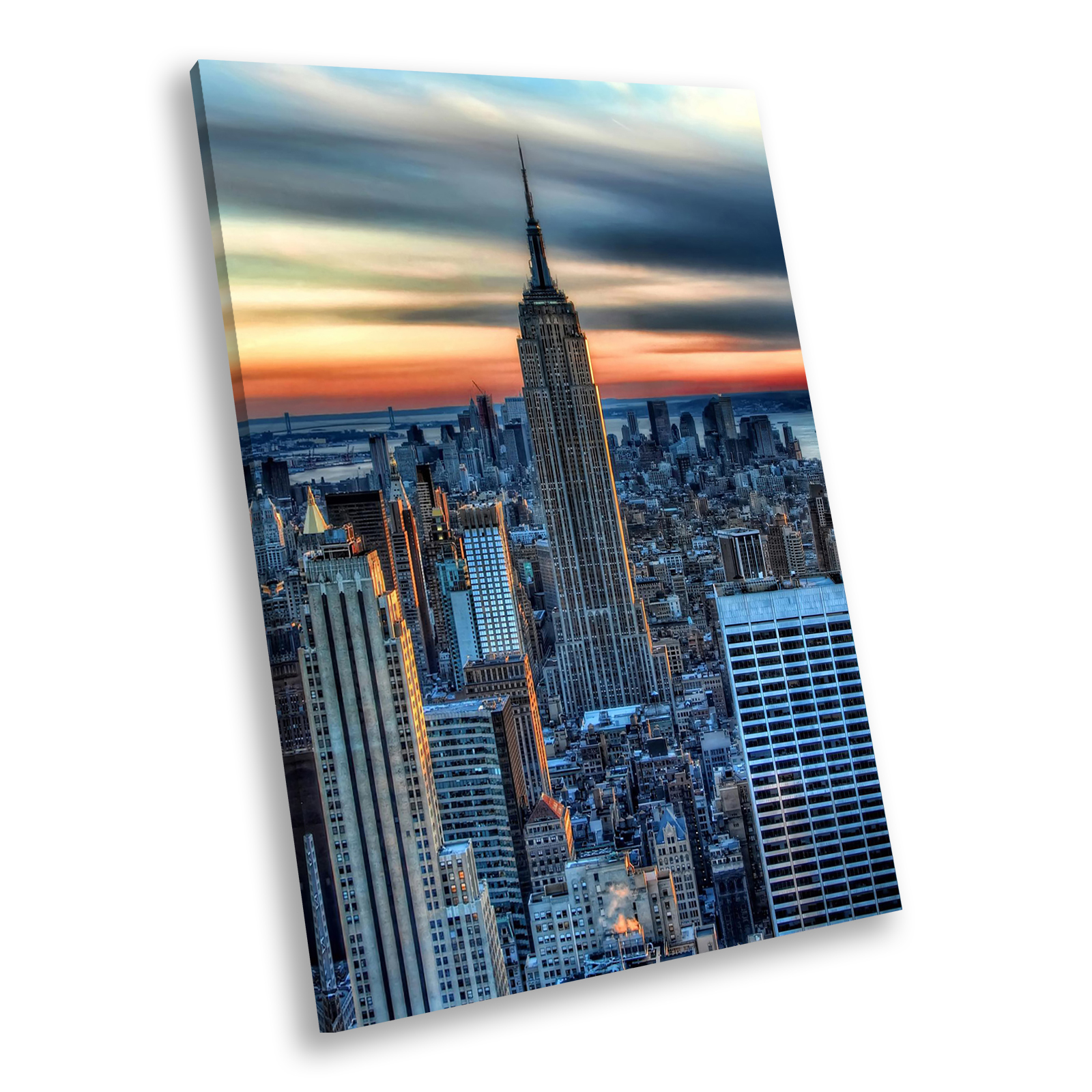 Colourful New York City Portrait Scenic Canvas Framed Art Large Picture