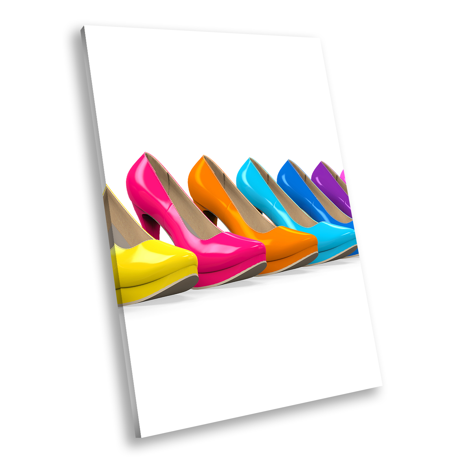 Colourful Retro Stilettos Cool Portrait Canvas Framed Art Large Picture