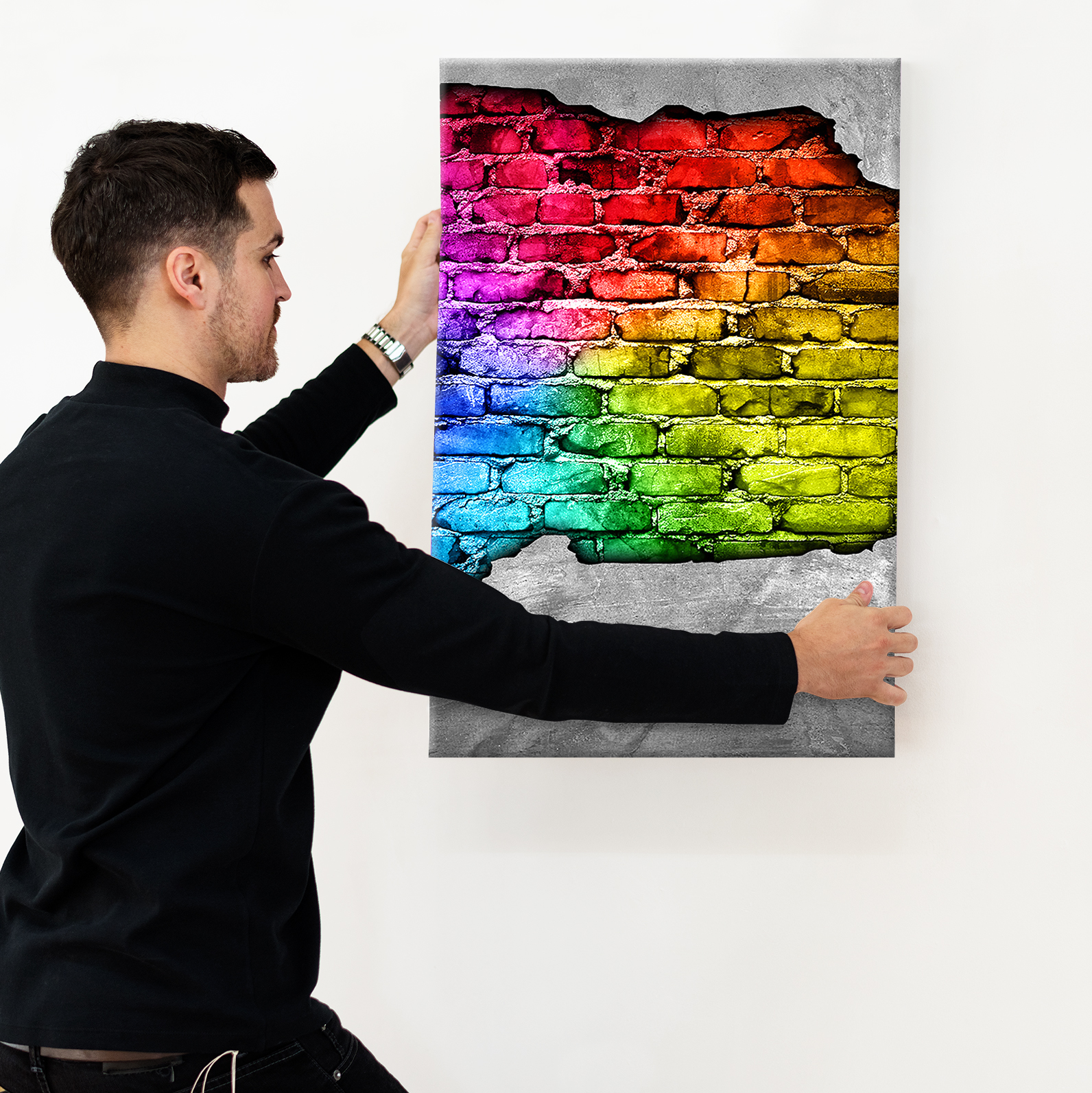 Colorful Wall Portrait Abstract Canvas Wall Art Large Picture Prints - Picture 3 of 7