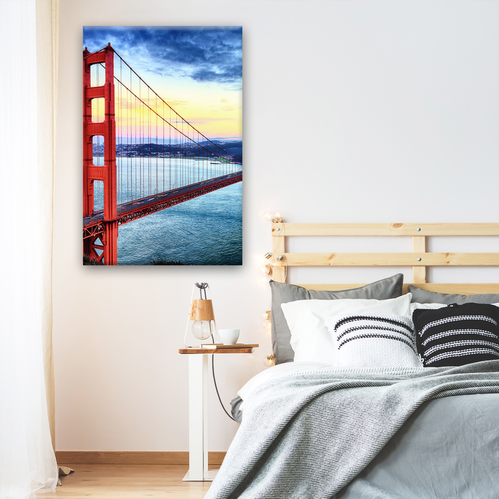 Golden Gate Bridge Retro Portrait Scenic Canvas Wall Art Large Picture Prints - Picture 4 of 7